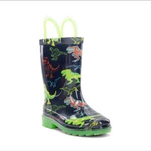 NWT New Puzzlepairs Target Kids' Dinosaur Lighted Rain Boots 12